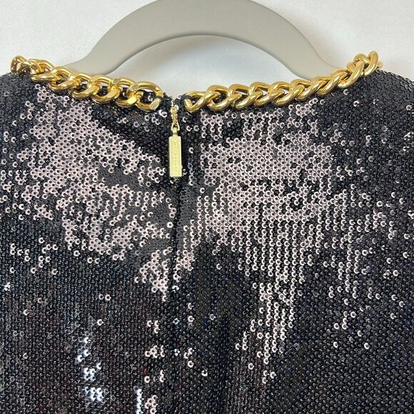 Michael Kors Black Sequin Dress with chain accent size m. NWT - Picture 7 of 14